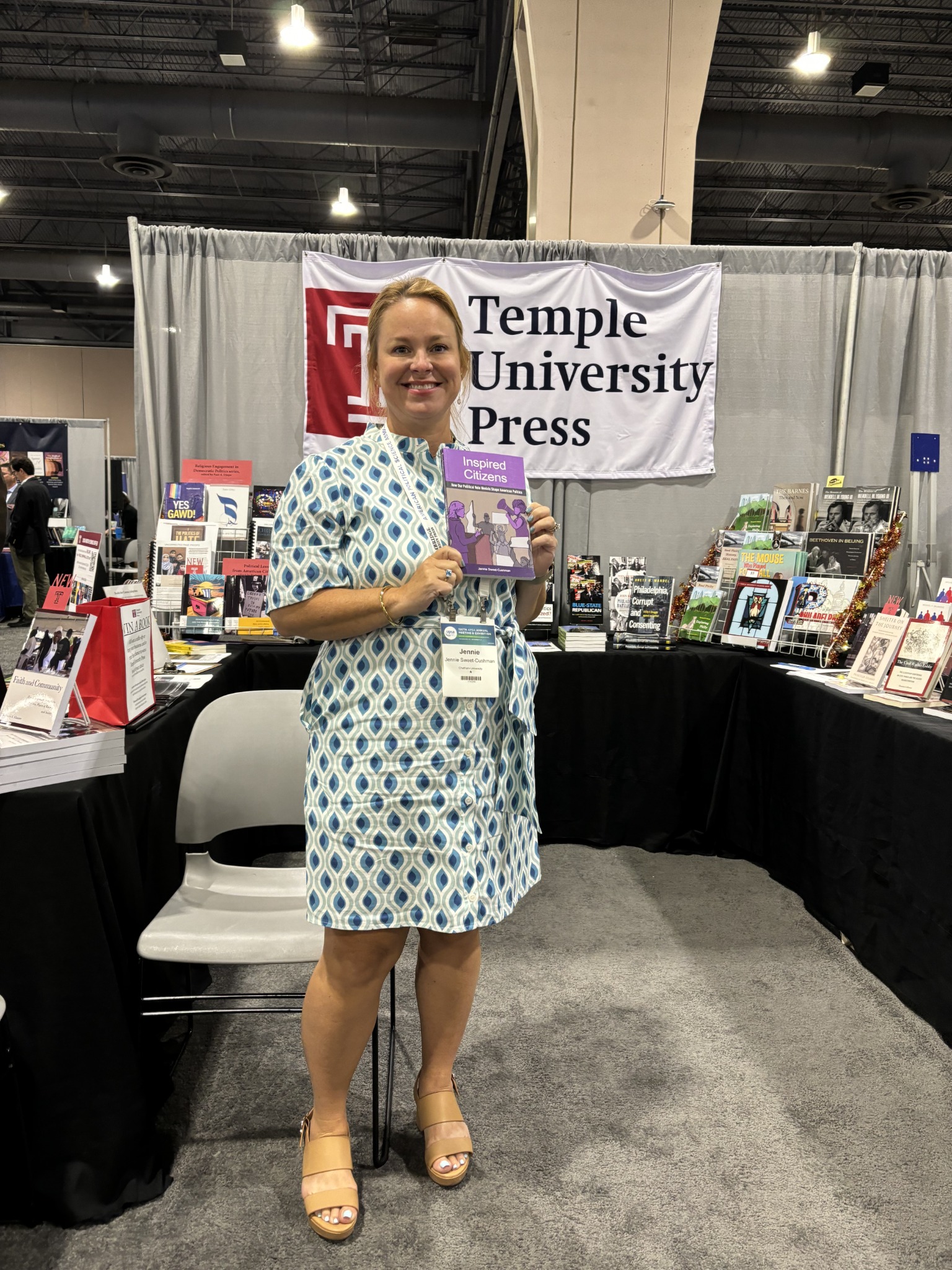 Jennie Sweet-Cushman at a Temple University Press book event with Inspired Citizens